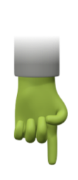 Hand zeigt nach unten